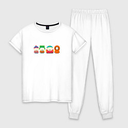 Пижама хлопковая женская South Park Саус Парк, цвет: белый