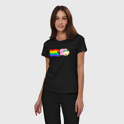 Пижама хлопковая женская Картман Nyan Cat, цвет: черный — фото 2