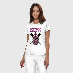 Пижама хлопковая женская NOFX, цвет: белый — фото 2