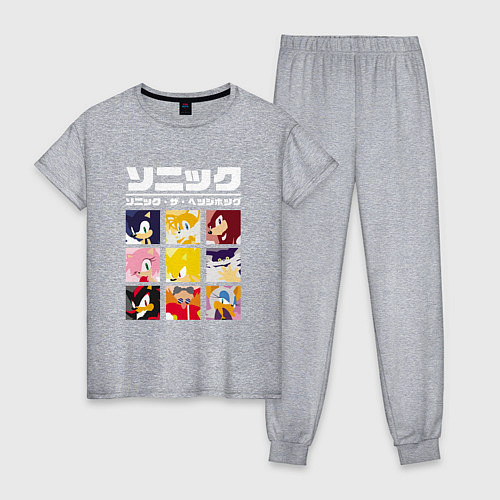 Женская пижама Японский Sonic / Меланж – фото 1