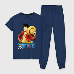 Пижама хлопковая женская One Piece, цвет: тёмно-синий