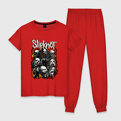 Пижама хлопковая женская Slipknot, цвет: красный