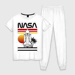 Пижама хлопковая женская NASA, цвет: белый