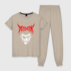 Пижама хлопковая женская BERSERK, цвет: миндальный