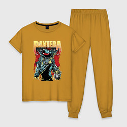 Пижама хлопковая женская Pantera, цвет: горчичный