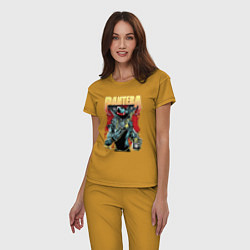 Пижама хлопковая женская Pantera, цвет: горчичный — фото 2