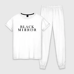 Пижама хлопковая женская Black Mirror, цвет: белый