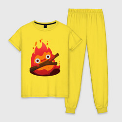 Пижама хлопковая женская Calcifer, цвет: желтый