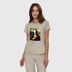 Пижама хлопковая женская Mona Lisa, цвет: миндальный — фото 2