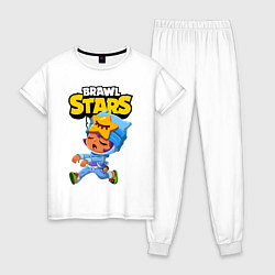 Пижама хлопковая женская BRAWL STARS SANDY, цвет: белый