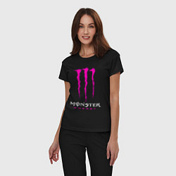 Пижама хлопковая женская MONSTER ENERGY, цвет: черный — фото 2