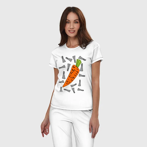 Женская пижама Морковка кролика / Белый – фото 3