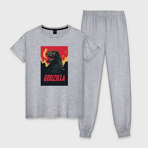 Женская пижама Godzilla / Меланж – фото 1