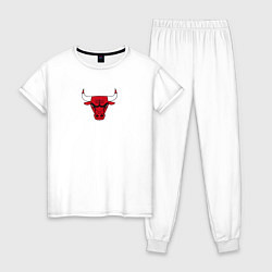 Пижама хлопковая женская CHICAGO BULLS, цвет: белый