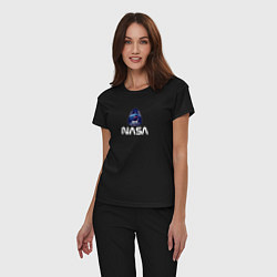 Пижама хлопковая женская Crew Dragon NASA, цвет: черный — фото 2