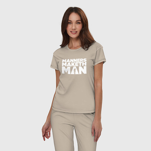 Женская пижама Manners maketh man / Миндальный – фото 3
