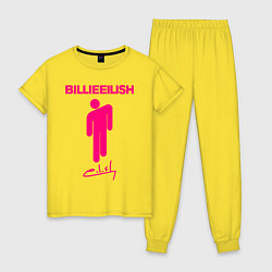 Пижама хлопковая женская BILLIE EILISH, цвет: желтый