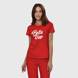 Пижама хлопковая женская Bella Ciao, цвет: красный — фото 2