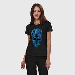 Пижама хлопковая женская Skull - illusion, цвет: черный — фото 2