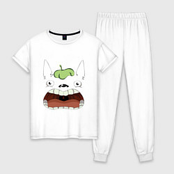 Пижама хлопковая женская Scream Totoro, цвет: белый