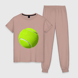 Пижама хлопковая женская Теннис, цвет: пыльно-розовый