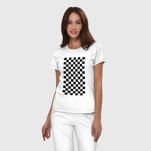 Женская пижама Шахматный пол / Белый – фото 3