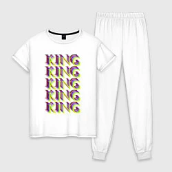 Пижама хлопковая женская KING, цвет: белый