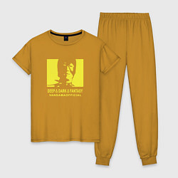 Пижама хлопковая женская VANSAMA OFFICIAL Yellow, цвет: горчичный