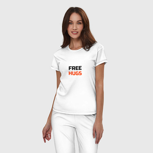 Женская пижама Free,hugs,бесплатные,обнимашки / Белый – фото 3