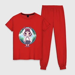 Пижама хлопковая женская Принцесса Мононоке, цвет: красный