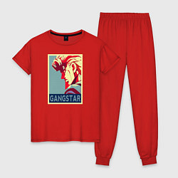 Пижама хлопковая женская GANSTAR, цвет: красный