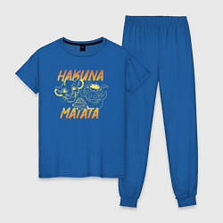 Пижама хлопковая женская Hakuna Matata, цвет: синий