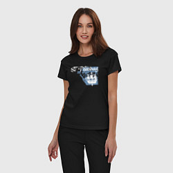 Пижама хлопковая женская Saint Petersburg, цвет: черный — фото 2