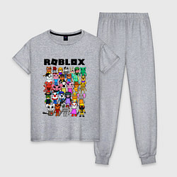 Пижама хлопковая женская ROBLOX PIGGY, цвет: меланж