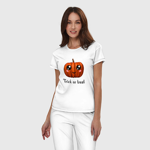 Женская пижама Halloween pumpkin / Белый – фото 3