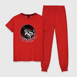 Пижама хлопковая женская Evangelion, цвет: красный