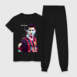 Пижама хлопковая женская Barcelona FC, цвет: черный
