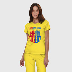 Пижама хлопковая женская Barcelona FC, цвет: желтый — фото 2