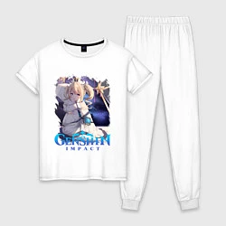 Пижама хлопковая женская Genshin Impact Z, цвет: белый