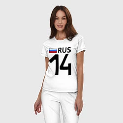 Пижама хлопковая женская RUS 14, цвет: белый — фото 2