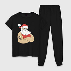 Пижама хлопковая женская Santa Claus, цвет: черный