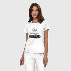 Пижама хлопковая женская Mersedes-Benz, цвет: белый — фото 2