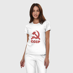 Пижама хлопковая женская СССР, цвет: белый — фото 2