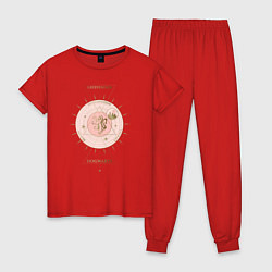 Пижама хлопковая женская Гриффиндор, цвет: красный