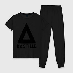 Пижама хлопковая женская Bastille, цвет: черный