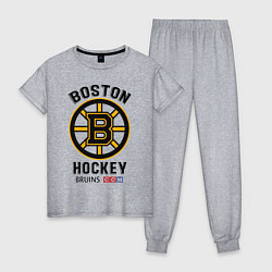 Пижама хлопковая женская BOSTON BRUINS NHL, цвет: меланж