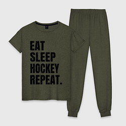 Женская пижама EAT SLEEP HOCKEY REPEAT