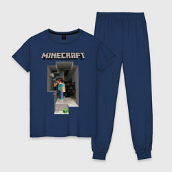 Пижама хлопковая женская Minecraft, цвет: тёмно-синий