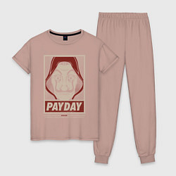 Пижама хлопковая женская Payday, цвет: пыльно-розовый