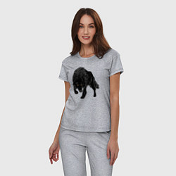 Пижама хлопковая женская Черный Волк, цвет: меланж — фото 2